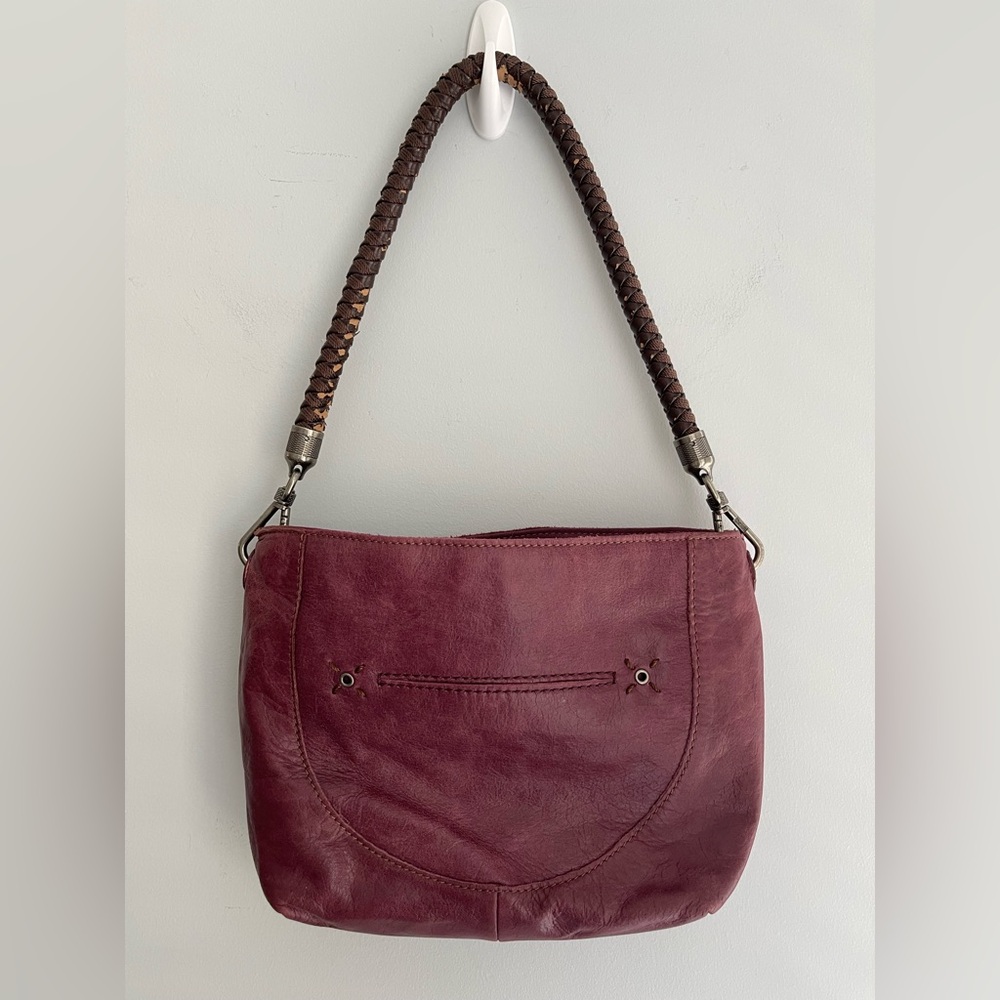 The Sak Burgundy and Brown Leather Shoulder Bag